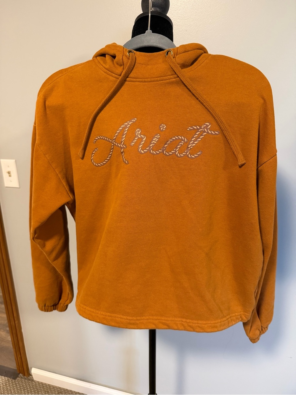 Ariat Women’s Cropped Hoodie Sweatshirt Brown Western Cowgirl Size Small